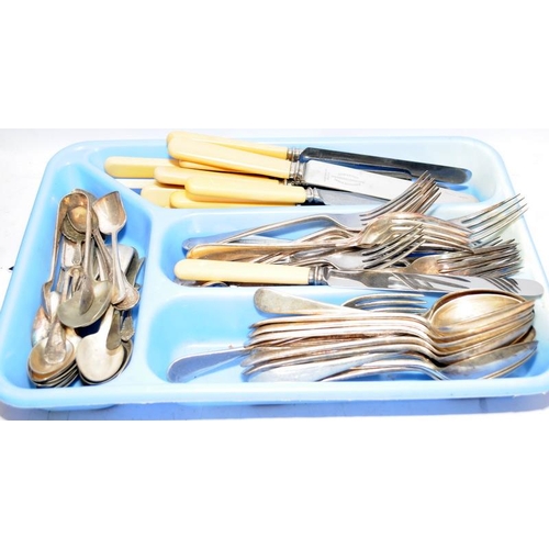 498 - Collection of silver plated flatware to include an extensive vintage Viners Orchid set in a hinged w... 