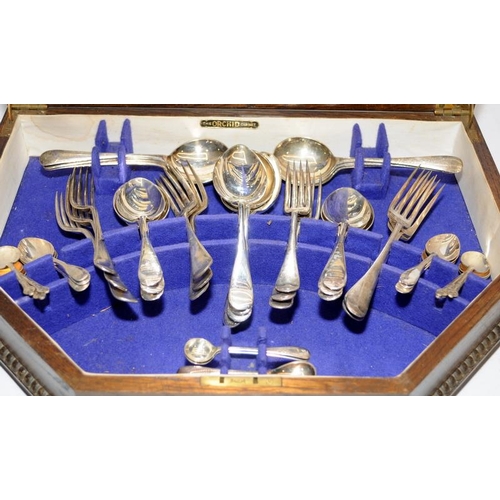 498 - Collection of silver plated flatware to include an extensive vintage Viners Orchid set in a hinged w... 