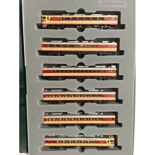 126 - Kato N Scale 10-131 82 Series Diesel car set. Appears Good Plus to Excellent, boxed.