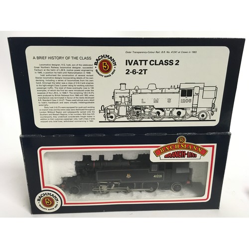 188 - 2 OO tank locomotives: Bachmann 31-450 Ivatt 2-6-2 41221 BR Lined Black and Airfix 54153-0 0-4-2 140... 