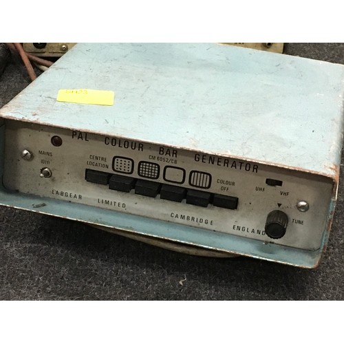 299 - Collection of vintage scientific equipment to include an oscilloscope and signal generator. Items ha... 