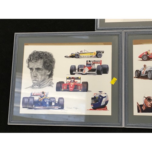 319 - Collection of contemporary framed and glazed Formula 1 related presentation prints each measuring 65... 