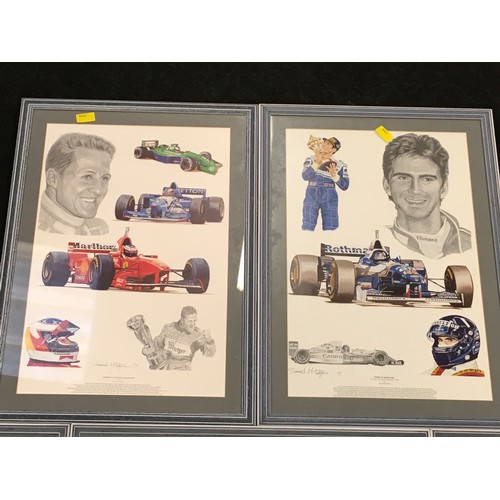 319 - Collection of contemporary framed and glazed Formula 1 related presentation prints each measuring 65... 