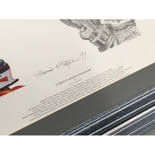 319 - Collection of contemporary framed and glazed Formula 1 related presentation prints each measuring 65... 