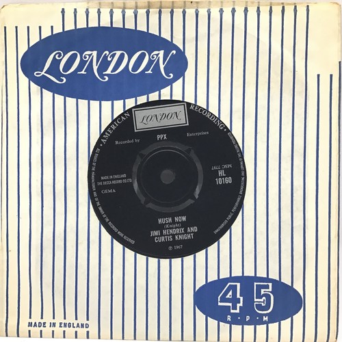 113 - JIMI HENDRIX & CURTIS KNIGHT 45RPM SINGLE 'HUSH NOW / FLASHING'. Great copy found here on the London... 