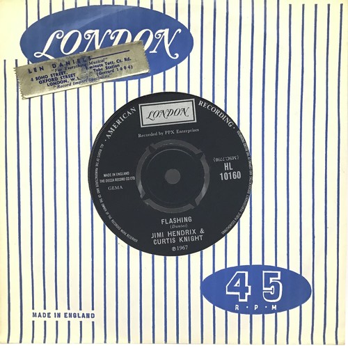 113 - JIMI HENDRIX & CURTIS KNIGHT 45RPM SINGLE 'HUSH NOW / FLASHING'. Great copy found here on the London... 