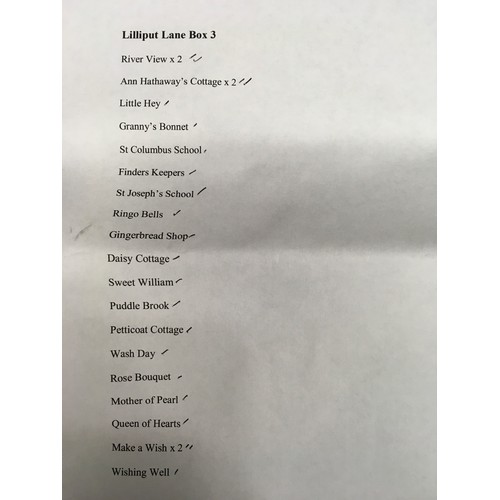 95 - Liiliput lane x 22 to include River View, Anne Hathaways Cottage x 2, Granny Bonnett Etc.