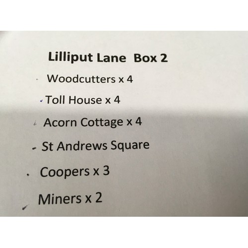 97 - Lilliput lane x 18 to include Woodcutters, Toll House, St Andrews square, coopers and Miners.