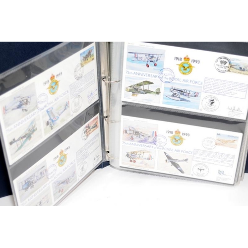 222 - Album of mostly pilot signed first day covers commemorating 75th anniversary of the Royal Air Force