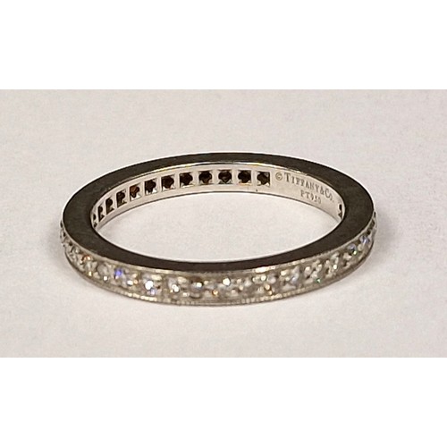 349 - Tiffany & Co Platinum and Diamond Eternity Ring Size K and boxed