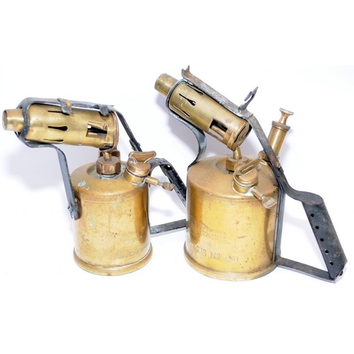 69 - Collection of vintage paraffin blow torches including Burmos and Monitor brands. Five in lot