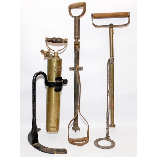 153 - Collection of ww2 era stirrup pumps to include Ernest Hill and French & Son examples. Three in lot