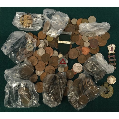 230 - Collection of mainly British copper and silver coinage together with some medals.