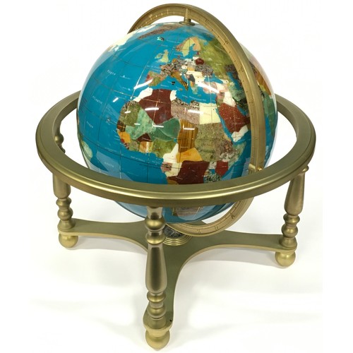 280 - Large contemporary gem set revolving globe of the world approx 50cm diameter.