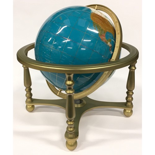 280 - Large contemporary gem set revolving globe of the world approx 50cm diameter.