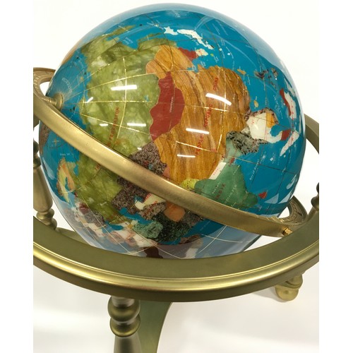 280 - Large contemporary gem set revolving globe of the world approx 50cm diameter.