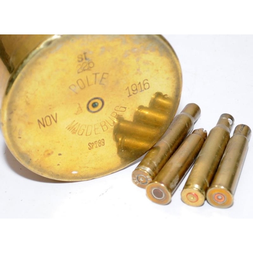 71 - Collectibles to include vintage binoculars and cased opera glasses and a WW1 shell casing and spent ... 