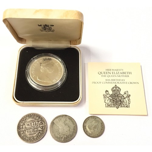 234 - Collection of sterling silver coins to include Queen Mother crown.