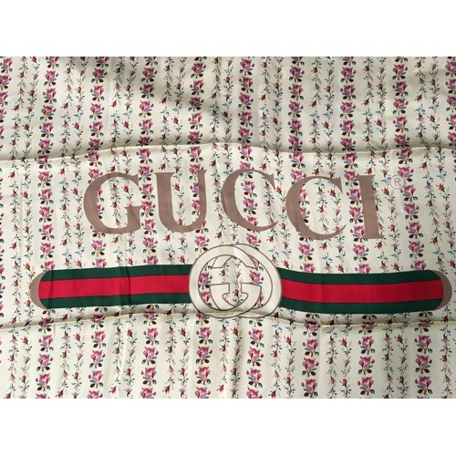 132 - Gucci genuine silk scarf brand new with tag approx 90x90cm.