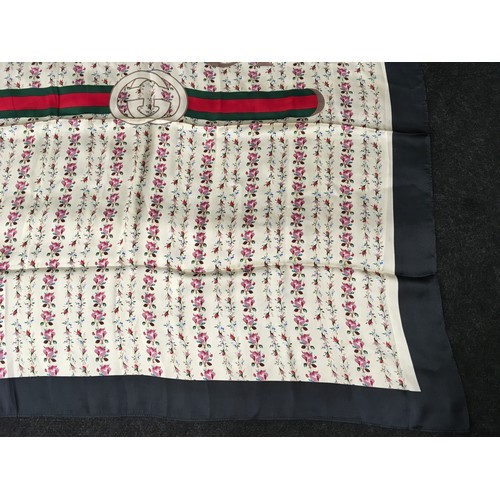 132 - Gucci genuine silk scarf brand new with tag approx 90x90cm.