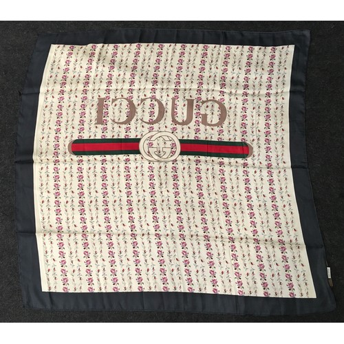 132 - Gucci genuine silk scarf brand new with tag approx 90x90cm.