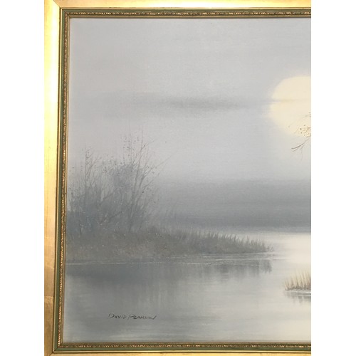 32 - Contemporary canvas painting in a gilt frame signed 