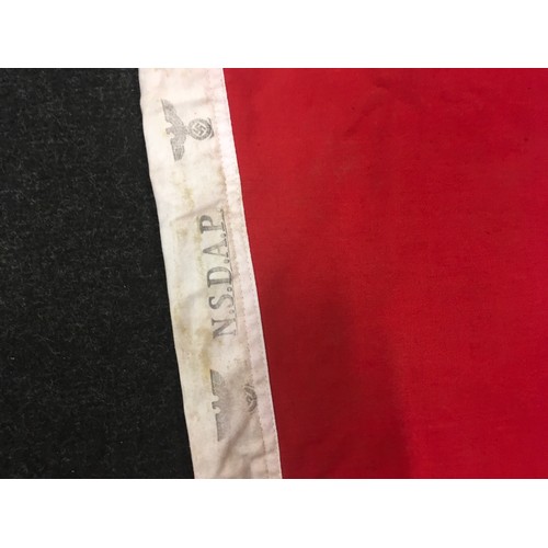 121 - Large Nazi German Swastika flag marked N.S.D.A.P 1940. 151x87cm examine.