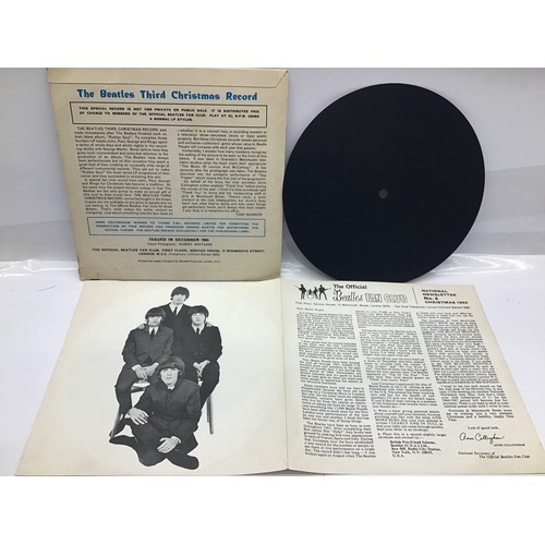 133 - THE BEATLES 'THIRD FAN CLUB CHRISTMAS' FLEXI RARE ORIGINAL UK FLEXI DISC. This is a rare original fa... 