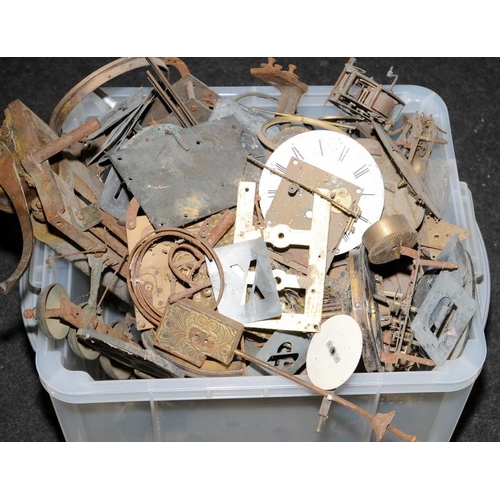 400 - A crate of antique musical box and clock movements for restoration/spares