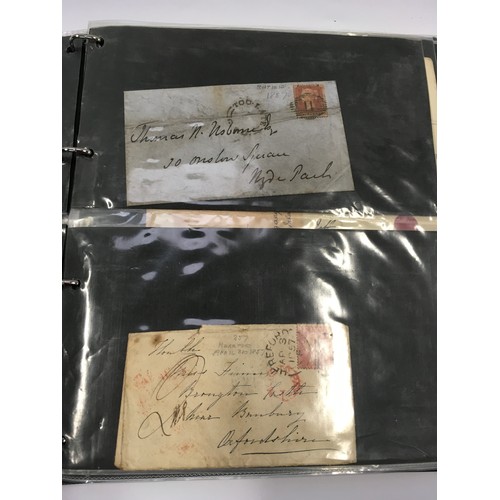 165 - Wine coloured Folder containing collection of GB postal history stamps (ref 180).