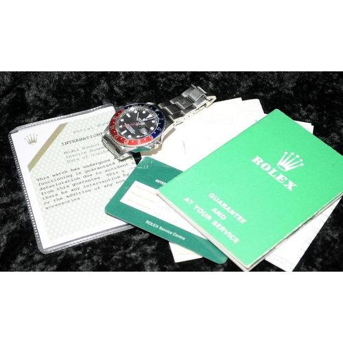 25 - A Rolex GMT Master 1968, Model 1675, Rolex service dial,  bezel etc, Rolex folded link bracelet 7836... 