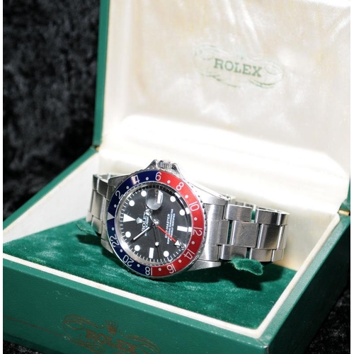 25 - A Rolex GMT Master 1968, Model 1675, Rolex service dial,  bezel etc, Rolex folded link bracelet 7836... 