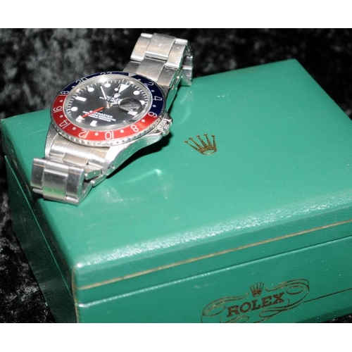 25 - A Rolex GMT Master 1968, Model 1675, Rolex service dial,  bezel etc, Rolex folded link bracelet 7836... 