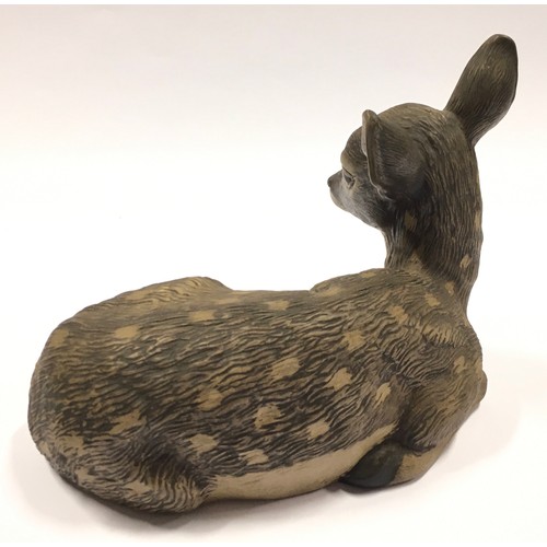 59 - Poole Pottery Barbara Linley Adams stoneware deer figurine 27cm long.