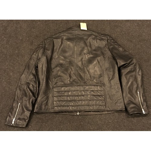 196 - A BNWT Hidepark Noah black leather jacket size 2XL