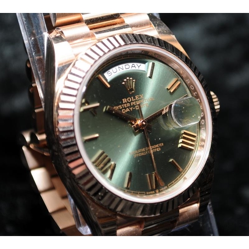 19 - Stunning anniversary edition Rolex Oyster Perpetual Day-Date Superlative Chronometer featuring rare ... 