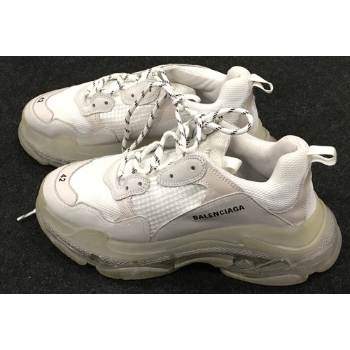 6 - Balenciaga Triple S White clear sole depop trainers size UK8/EU42