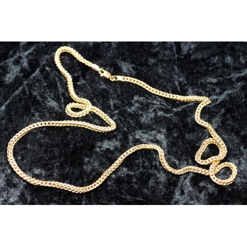 15 - 9ct gold foxtail link neck chain. 26