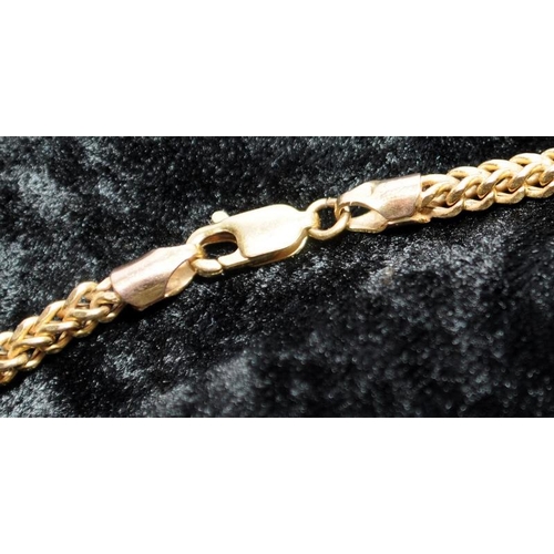 15 - 9ct gold foxtail link neck chain. 26