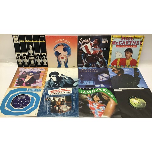 211 - 3 CARRY CASE BOXES OF 7” SINGLES. These carry a variety of hit single records from across many decad... 