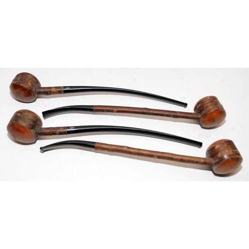 248 - Collection of vintage Ropp De Luxe long stem cherry pipes. All presented in an unused condition and ... 