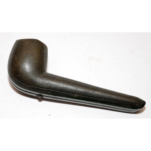 254 - Quality antique K&P Peterson's pipe with clay bowl, hallmarked silver collar and butterscotch amber ... 