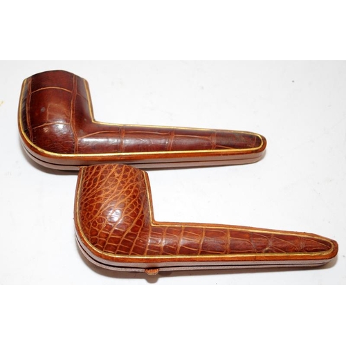 252 - Two quality antique Barling's pipes with hallmarked silver collars and butterscotch amber stems. Pre... 