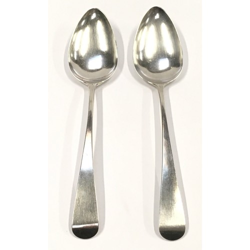 318 - Pair Georgian silver hallmarked serving spoons London 1790 total weight 84g.