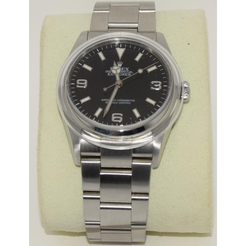 20 - Rolex Explorer, black dial, Box, No papers.(Special 5% +VAT commission on this lot)