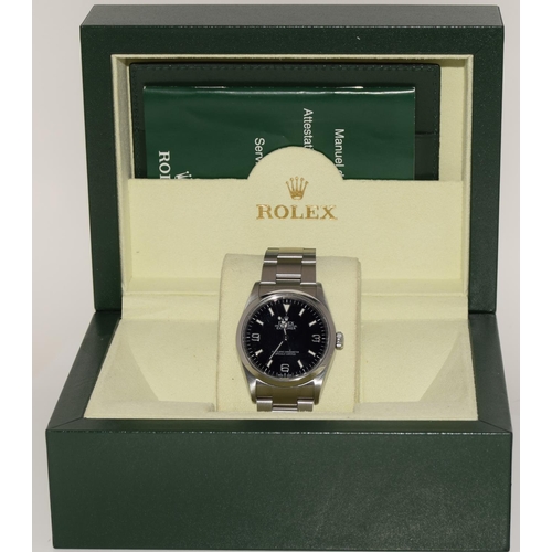 20 - Rolex Explorer, black dial, Box, No papers.(Special 5% +VAT commission on this lot)