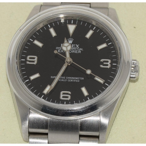 20 - Rolex Explorer, black dial, Box, No papers.(Special 5% +VAT commission on this lot)