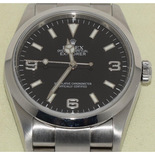 20 - Rolex Explorer, black dial, Box, No papers.(Special 5% +VAT commission on this lot)