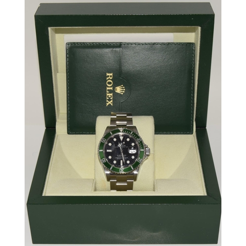 26 - 2007 Rolex Submariner Kermit, ref 16610, boxed and papers.(Special 5% +VAT commission on this lot)