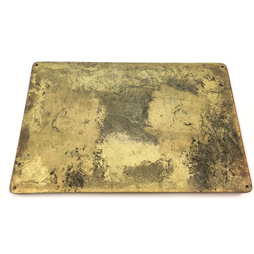 63 - King George V 1927-1977 Golden Jubilee Railway locomotive heavy brass commemorative plaque 31x20cm.